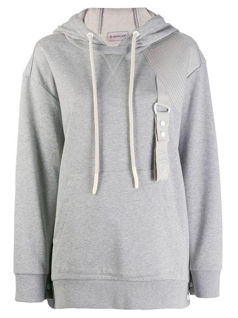 Moncler strap detail hoodie - Grey