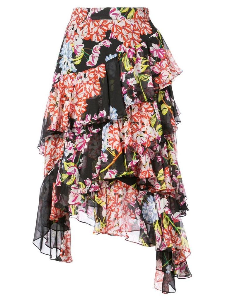 Josie Natori Hokkaido Blossom tiered skirt - Black