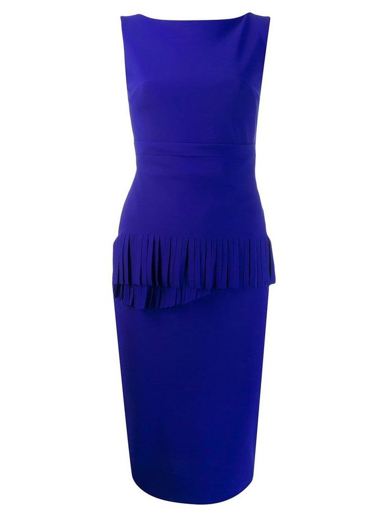 Le Petite Robe Di Chiara Boni fringed detail fitted dress - Blue