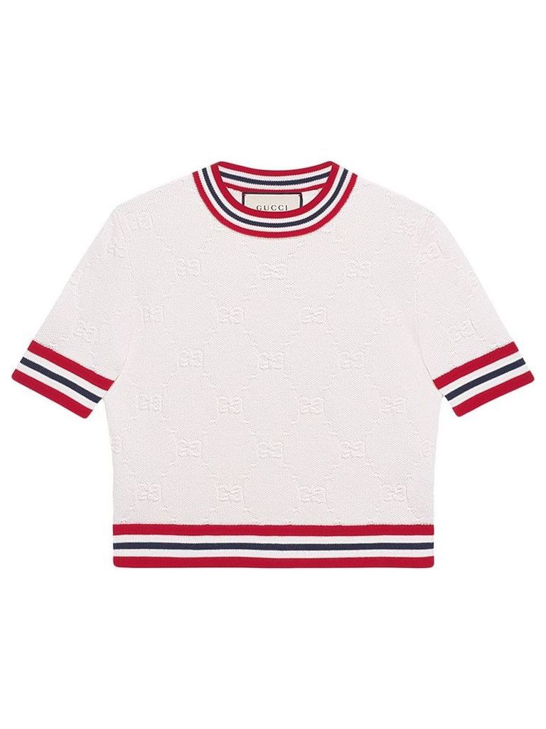 Gucci GG pattern knitted top - White