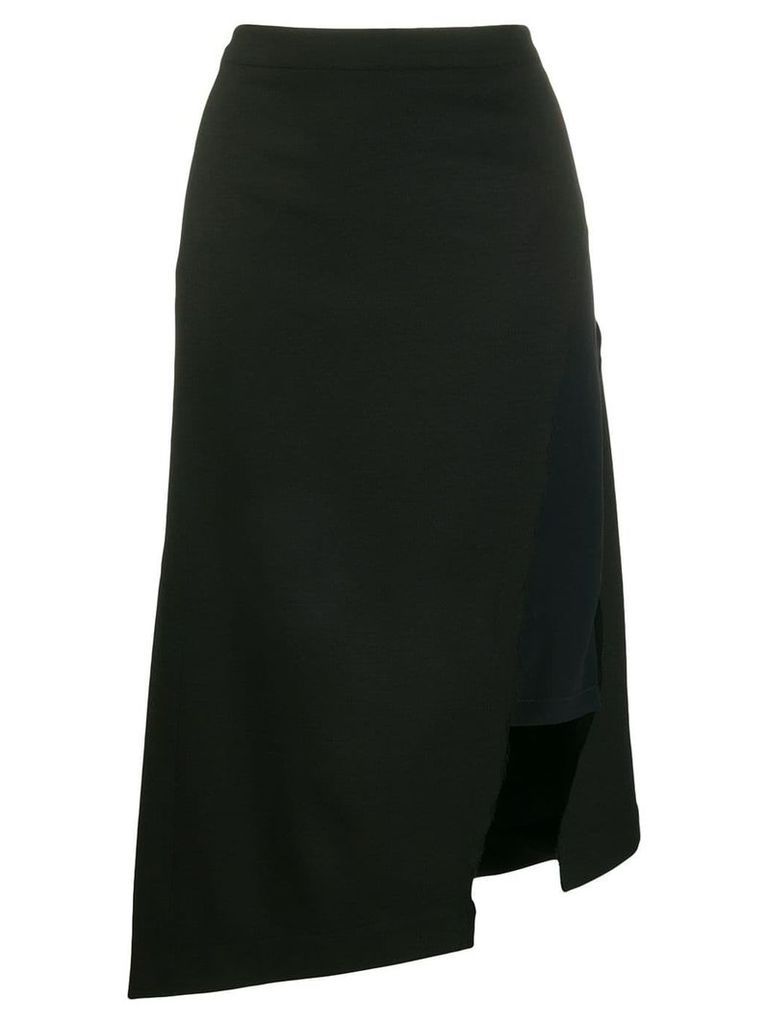 Rokh asymmetric midi skirt - Black