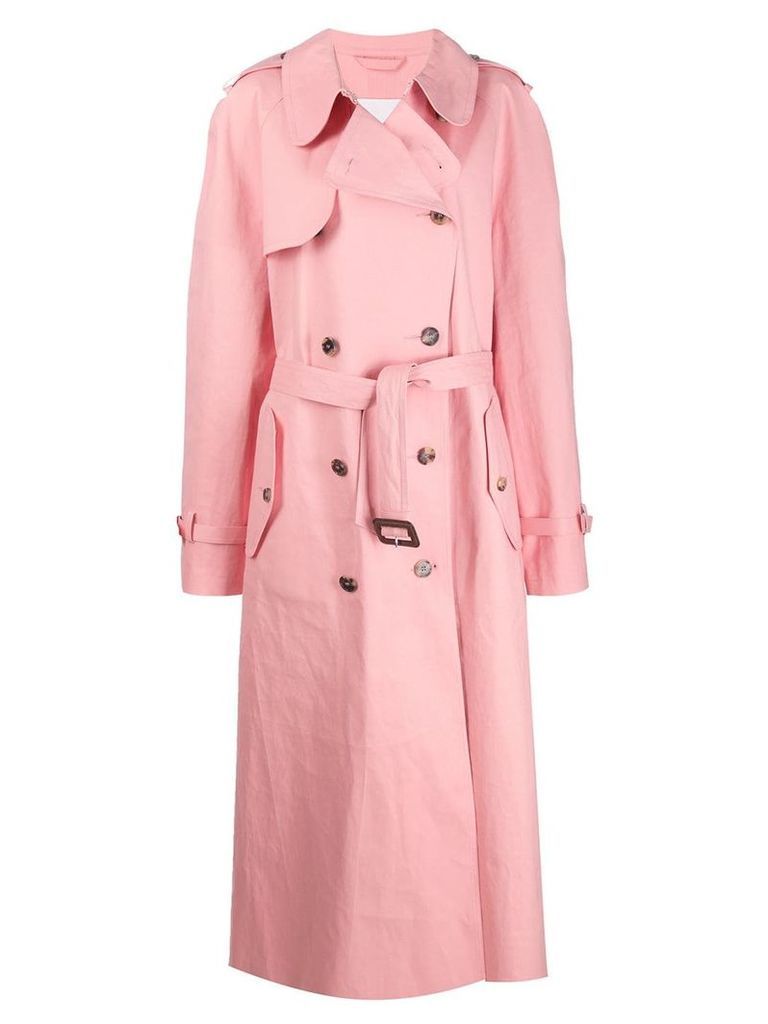 Mackintosh MAISON MARGIELA Pink Bonded Cotton Oversized Trench Coat