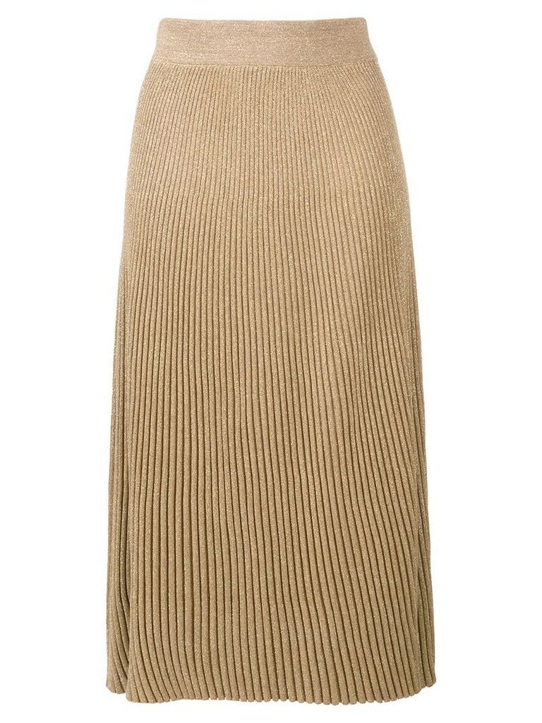 Marni ribbed knit A-line skirt - GOLD