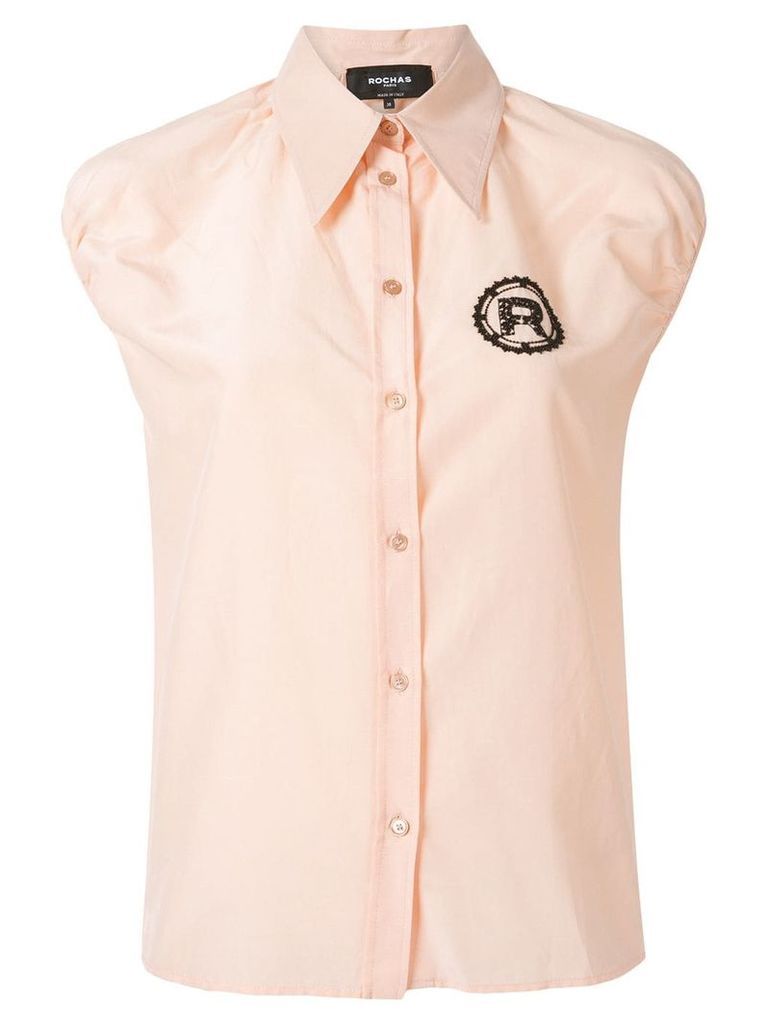 Rochas beaded logo sleeveless shirt - PINK