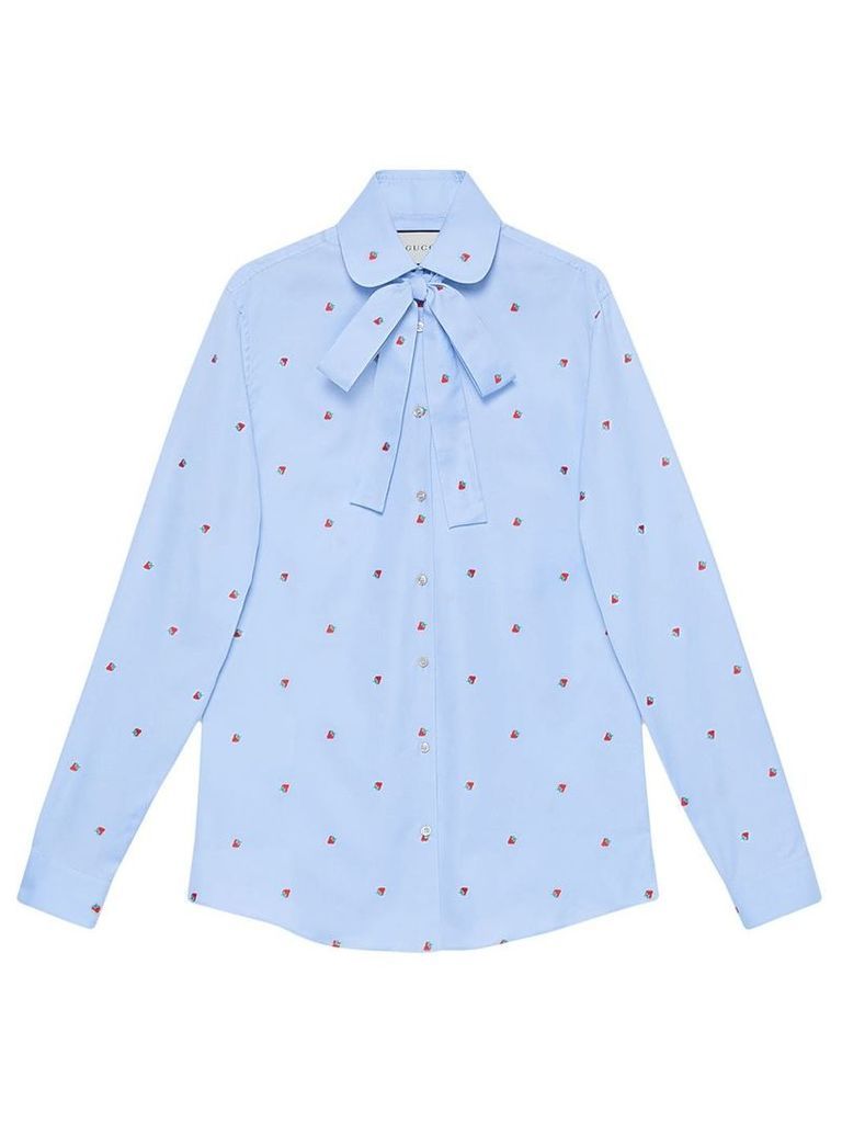 Gucci Shirt with strawberry fil coupé - Blue
