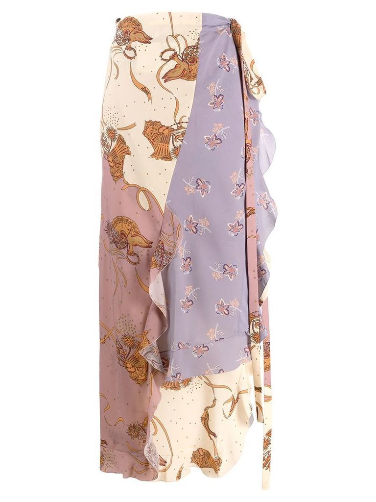 Loewe long wrapped skirt - NEUTRALS