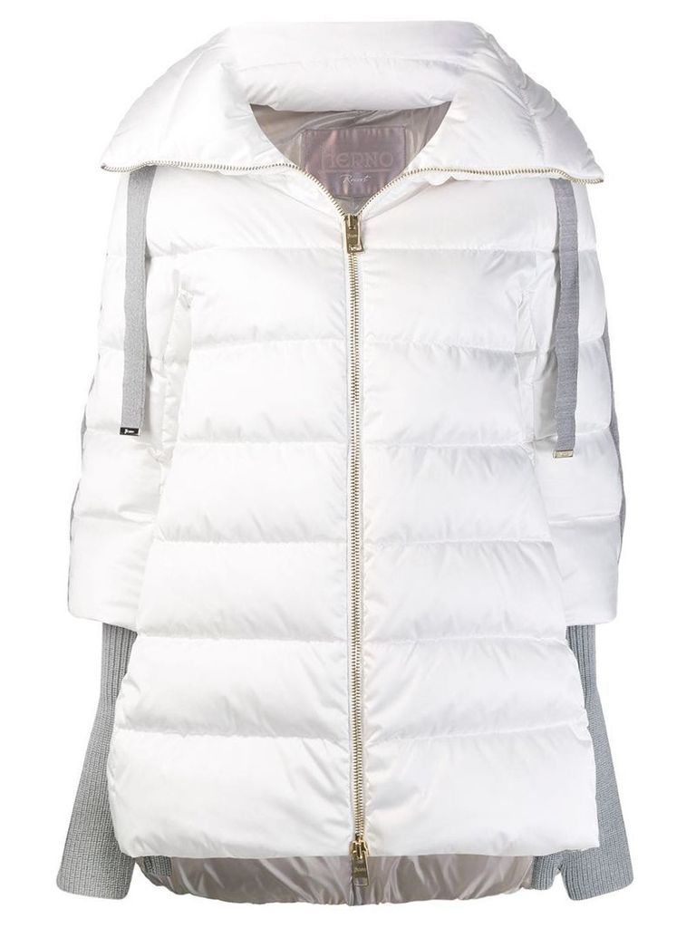 Herno contrasting sleeves padded coat - White