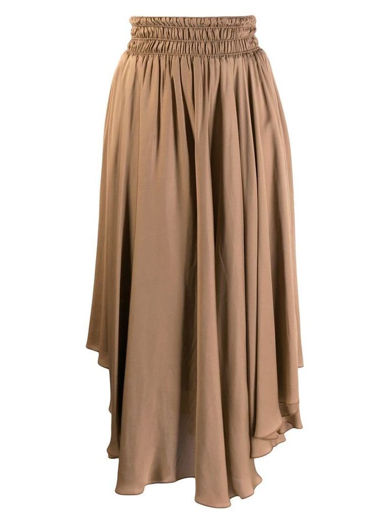 Fabiana Filippi asymmetric mid-length skirt - Brown