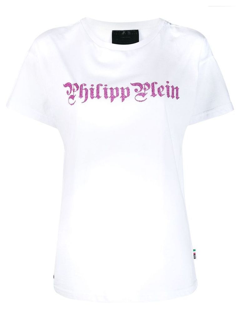 Philipp Plein rhinestone logo T-shirt - White