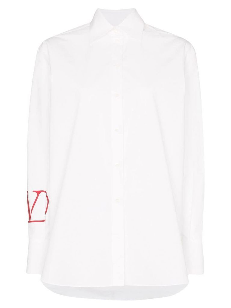 Valentino logo cuff shirt - White