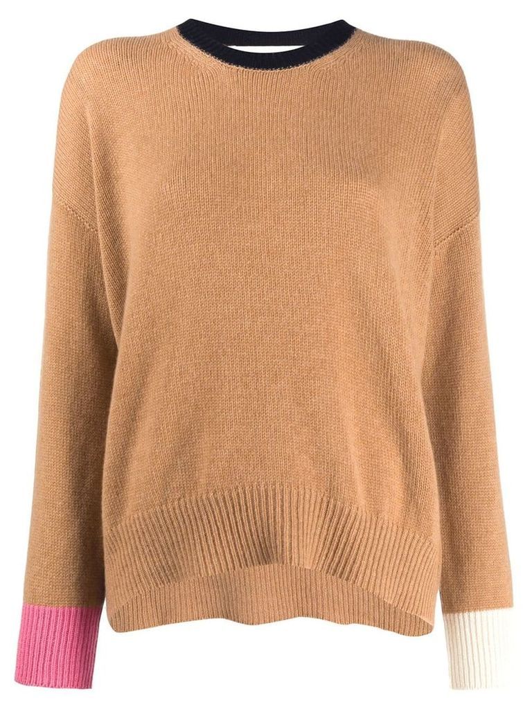 Marni contrast sleeve knit jumper - Brown