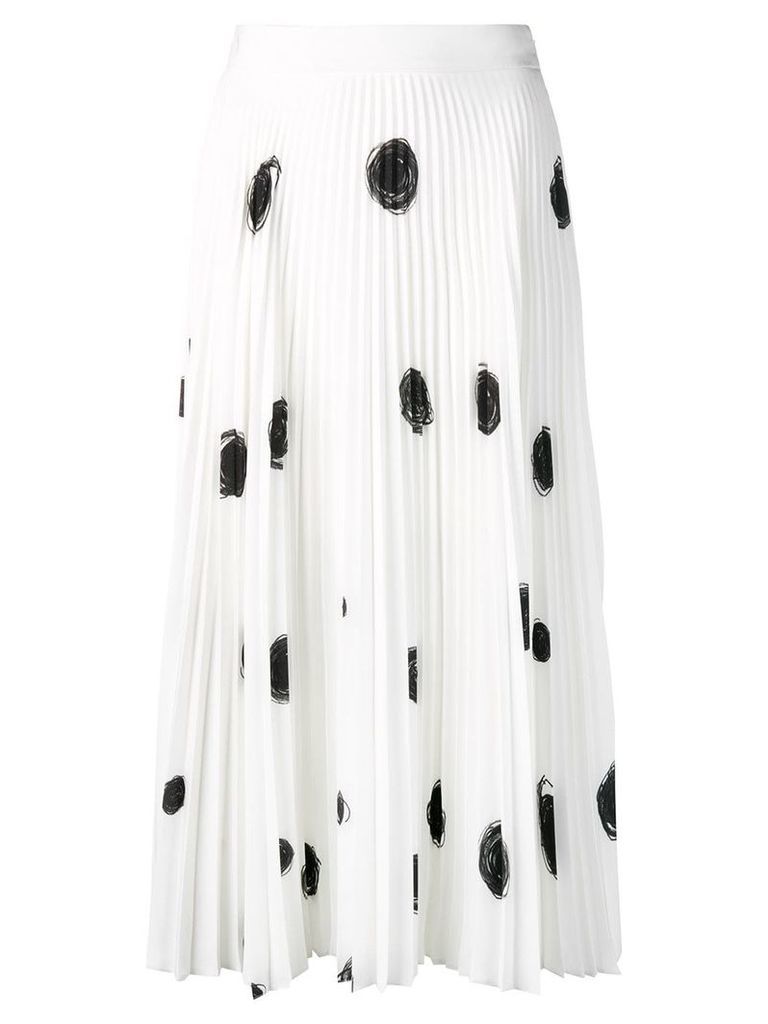 Christopher Kane dot print pleated skirt - White