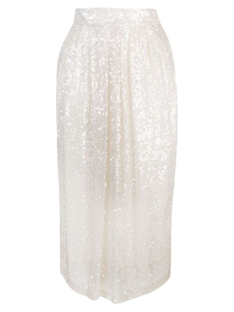 Adam Lippes sequin embellished skirt - White