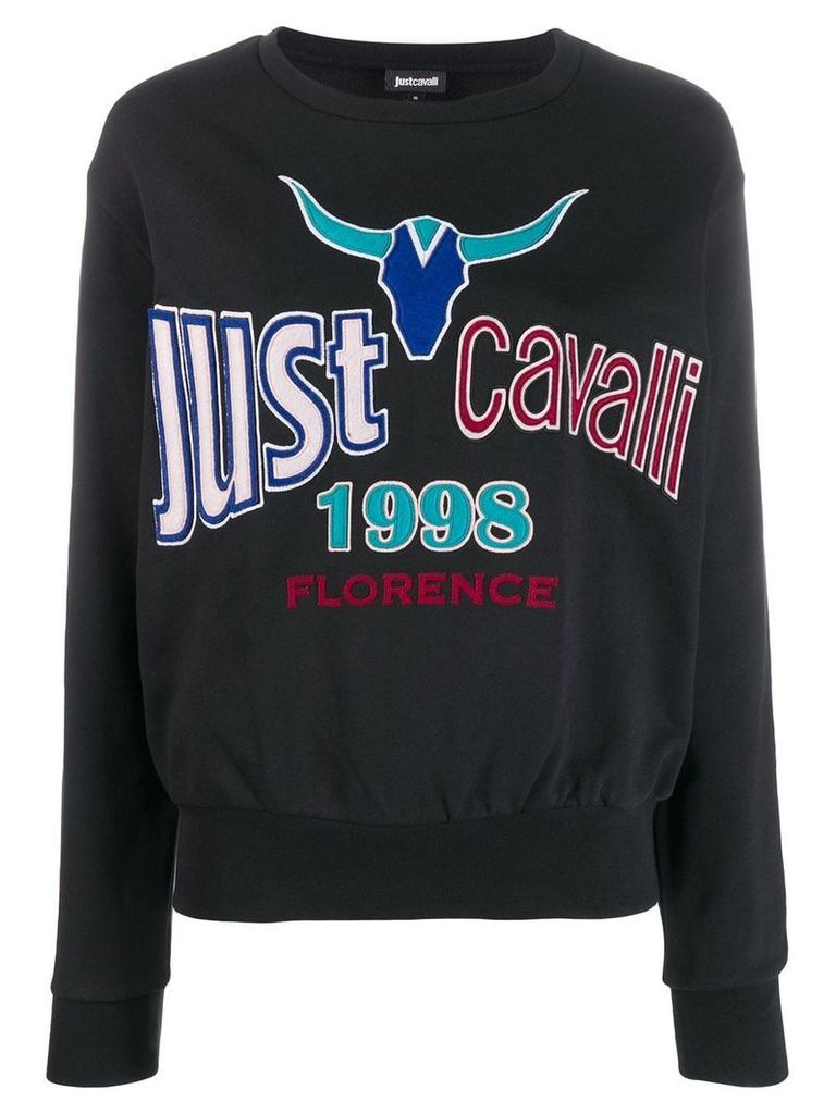 Just Cavalli embroidered logo sweatshirt - Black
