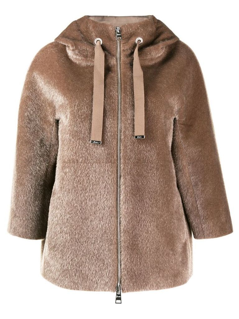 Herno hooded zip-up jacket - Neutrals