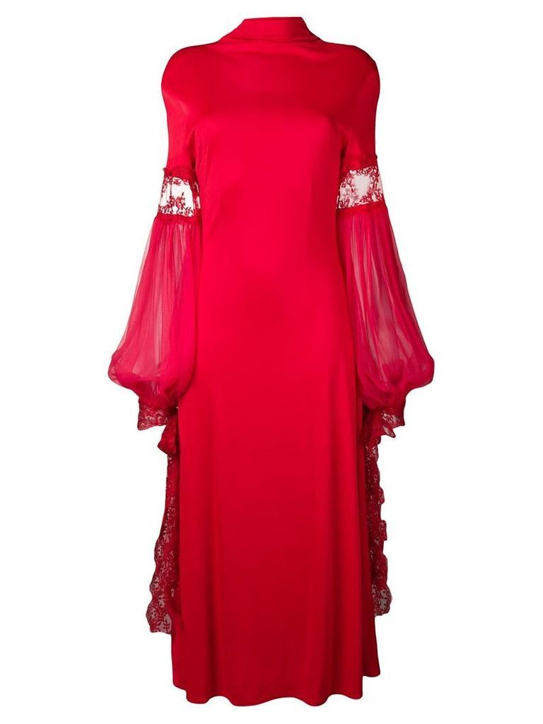Christopher Kane mesh sleeve jersey dress - Red