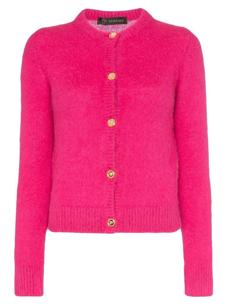 Versace button-up knitted cardigan - PINK