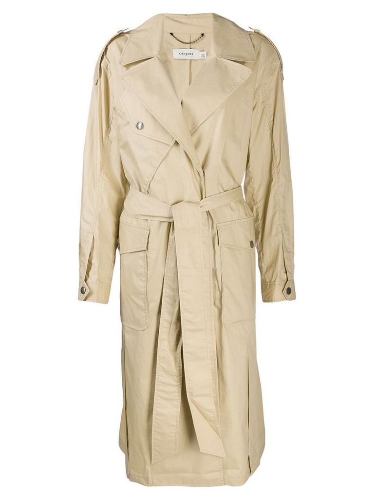 Coach single-breasted trench coat - NEUTRALS