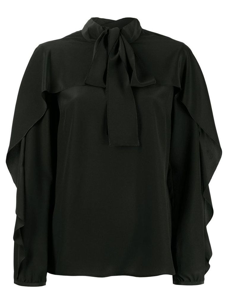 RedValentino pussy bow frill-trimmed blouse - Black