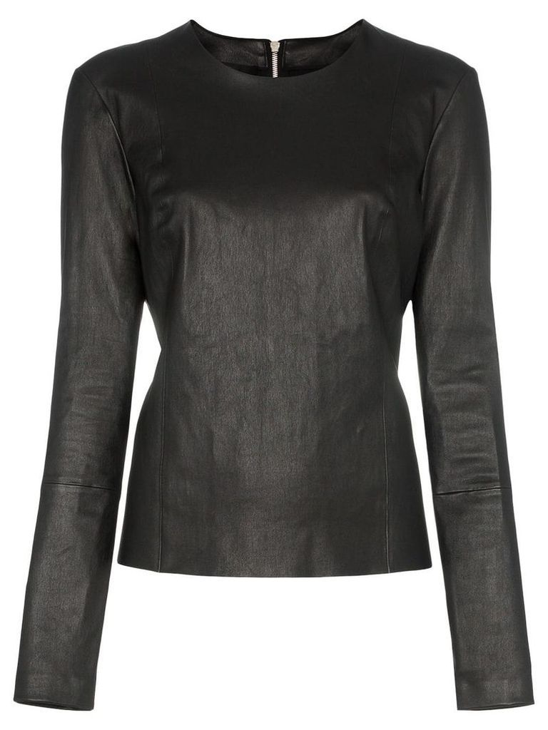 Helmut Lang zip-back leather top - Black