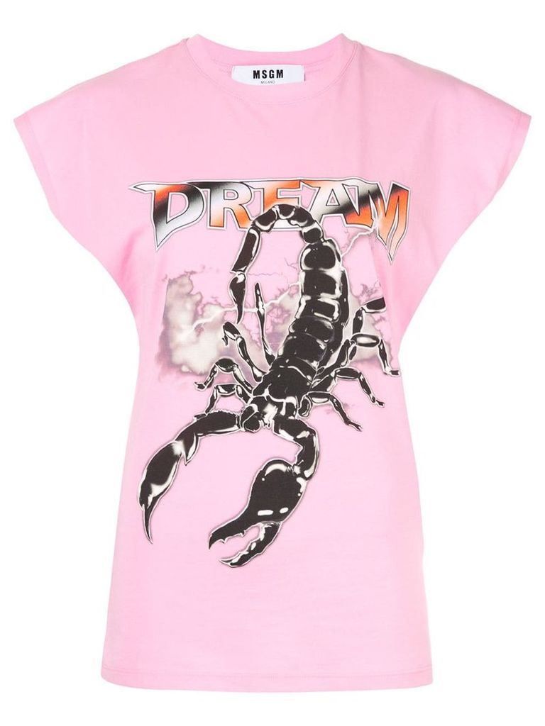 MSGM scorpion print T-shirt - PINK