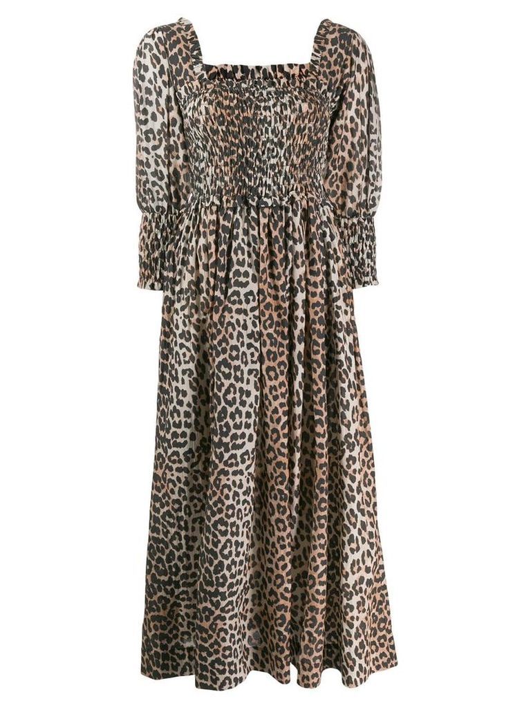 GANNI leopard print maxi dress - Black