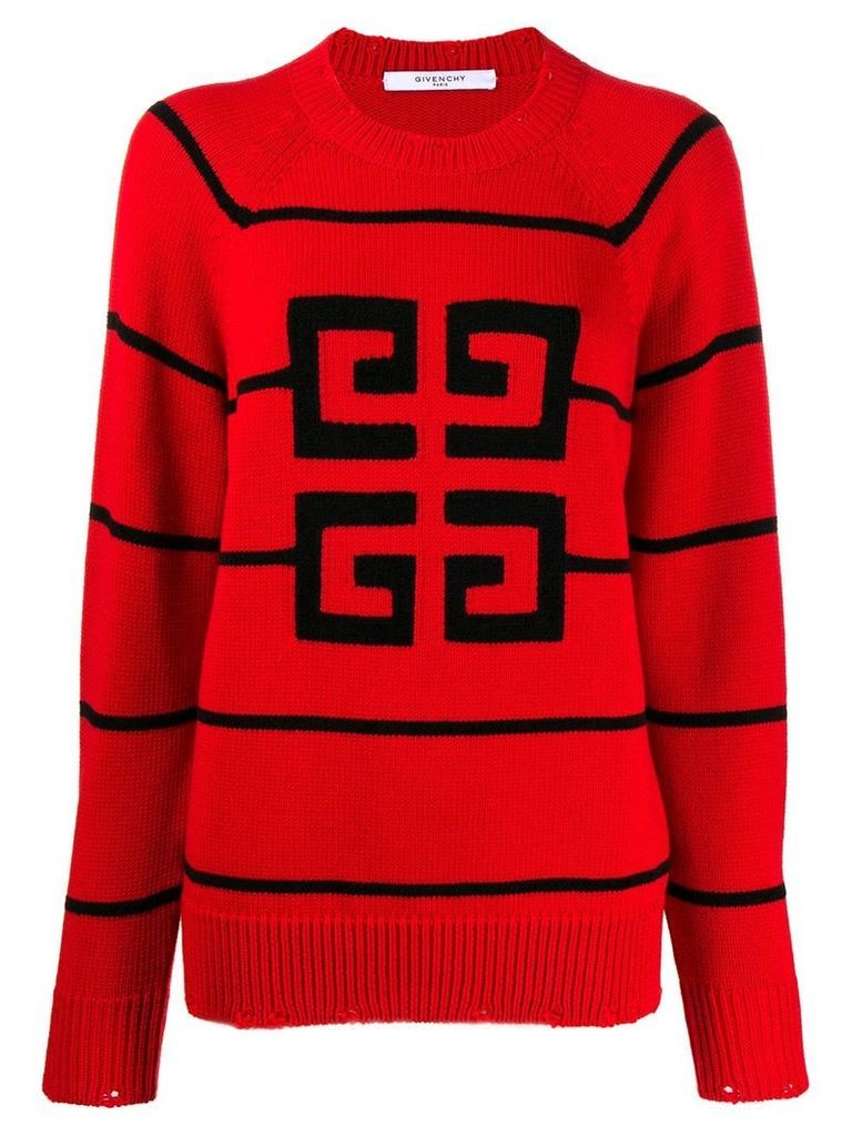 Givenchy contrast logo sweater - Red