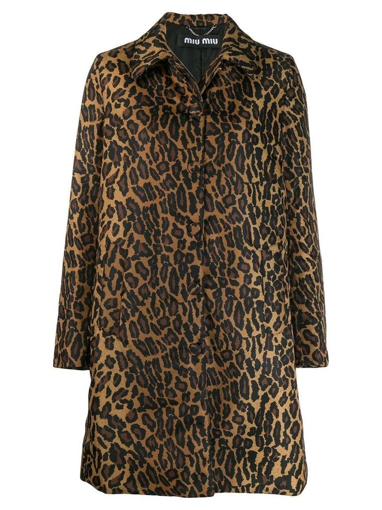 Miu Miu leopard print coat - Neutrals