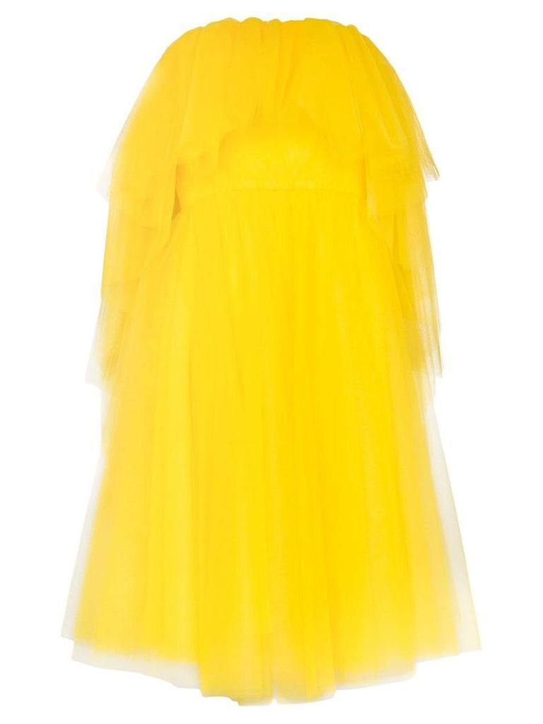 Carolina Herrera off-the-shoulder tulle midi dress - Yellow