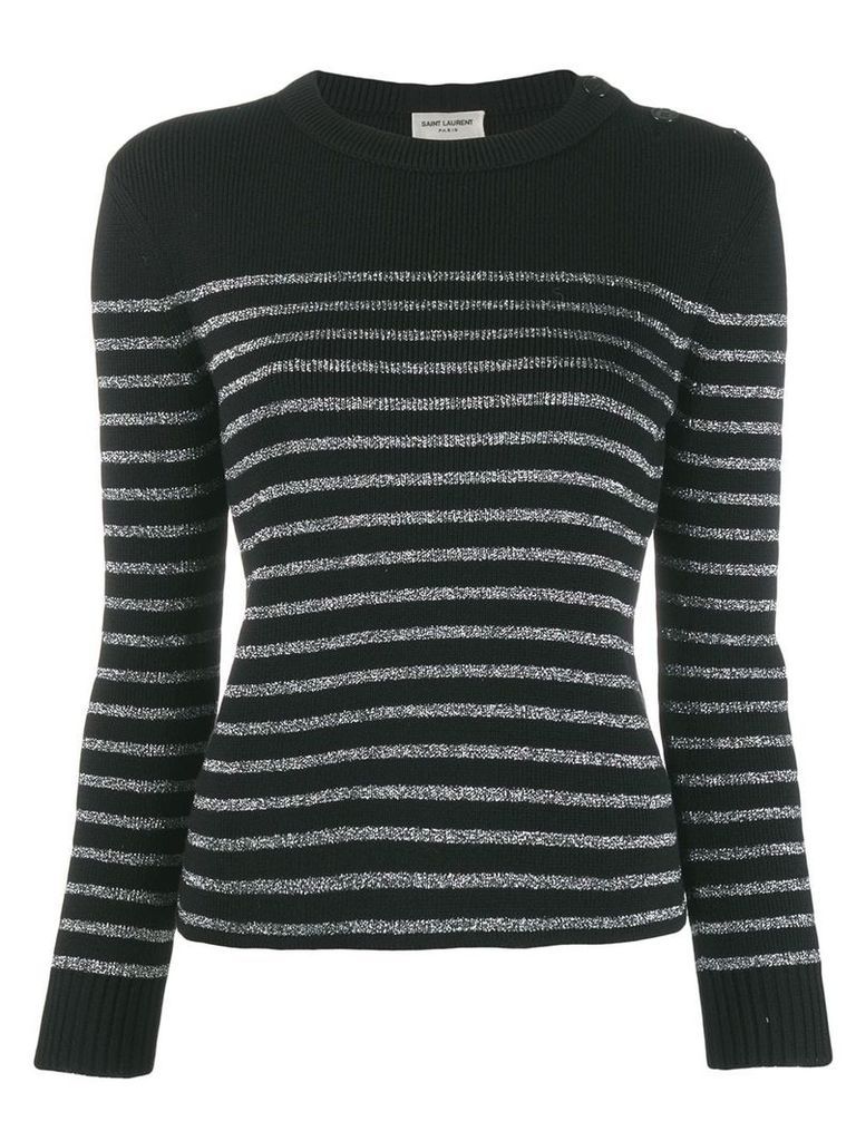 Saint Laurent Metallic striped sweater - Black