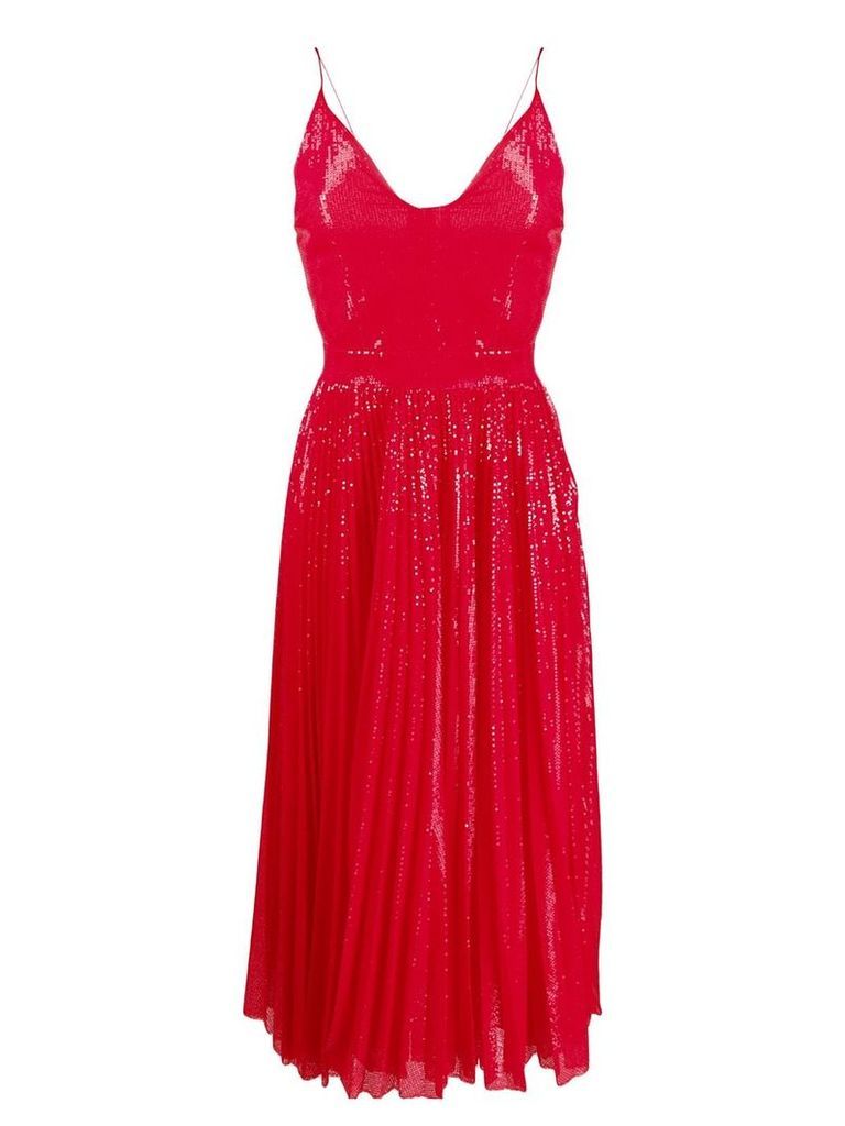 MSGM sequin pleated maxi dress - Red