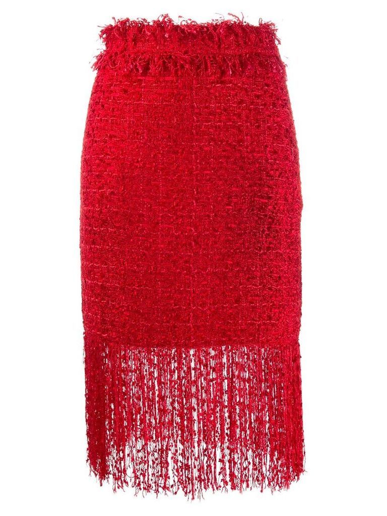 MSGM fringed skirt - Red