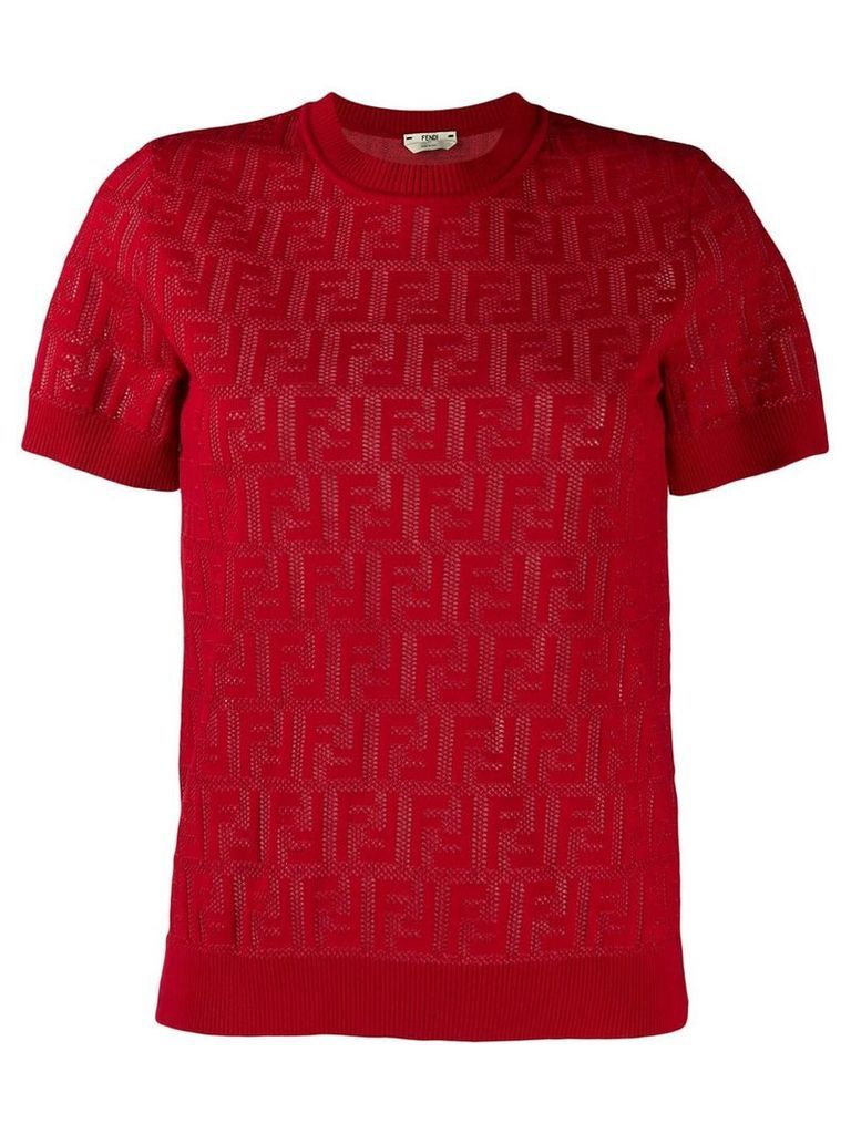Fendi FF motif knit top - Red