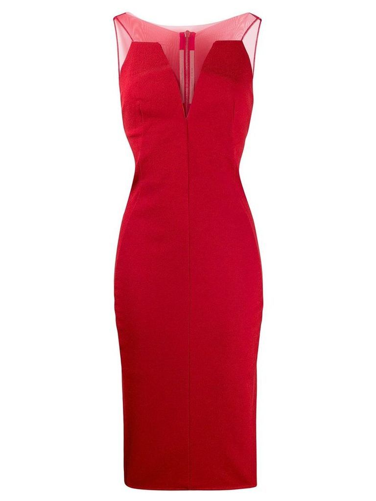 Rick Owens mesh-panelled dress - Red