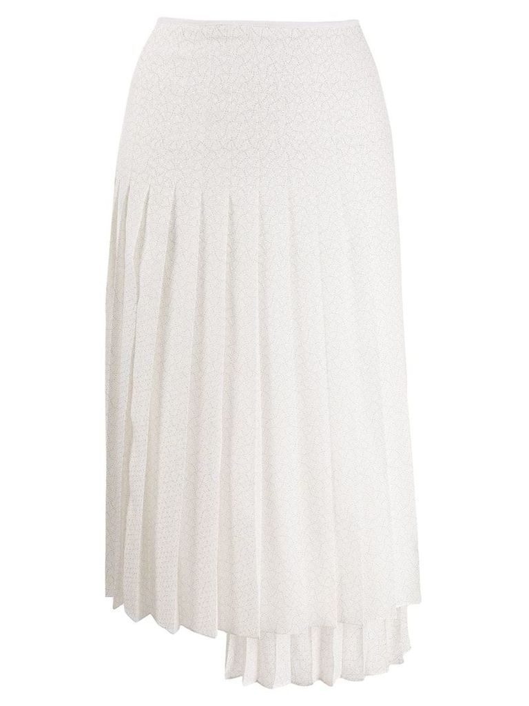 Fendi patterned pleated skirt - White