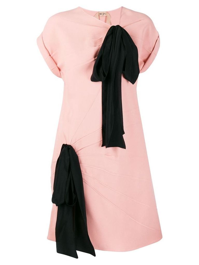 Nº21 contrast oversized ribbons dress - PINK