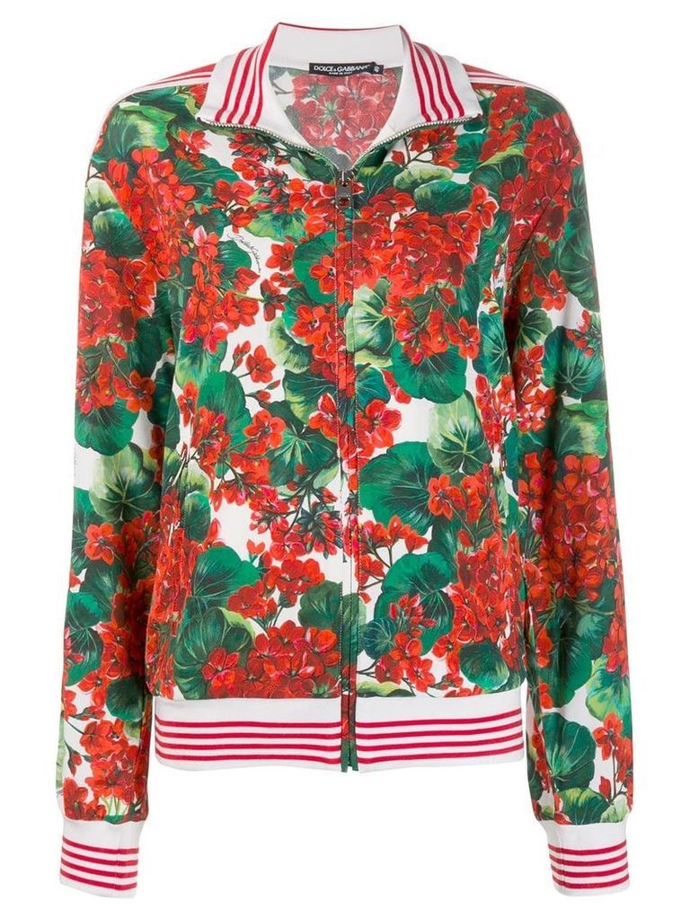 Dolce & Gabbana floral print bomber jacket - Green