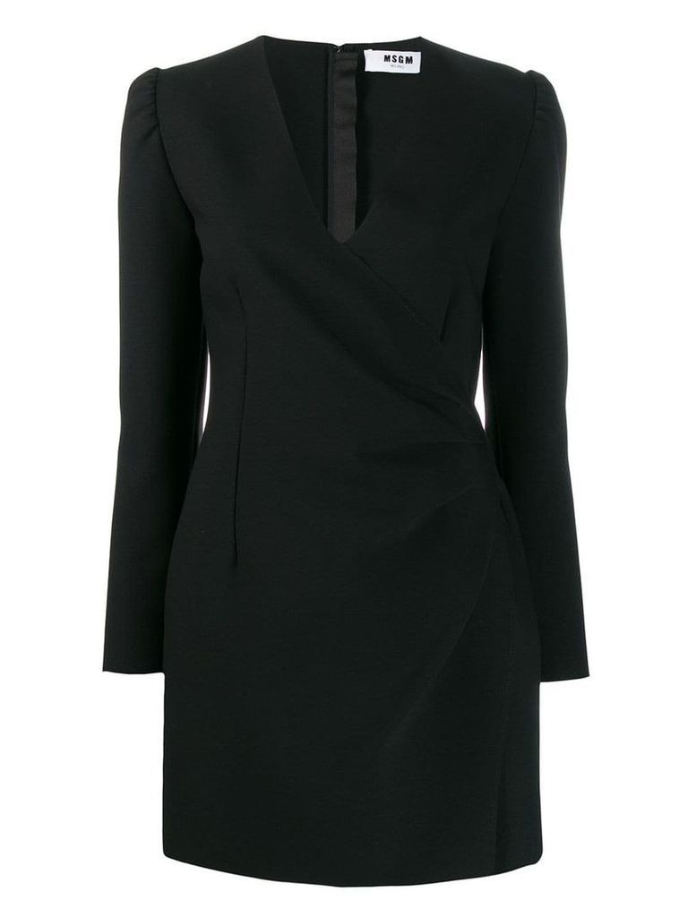 MSGM short wrap-style dress - Black