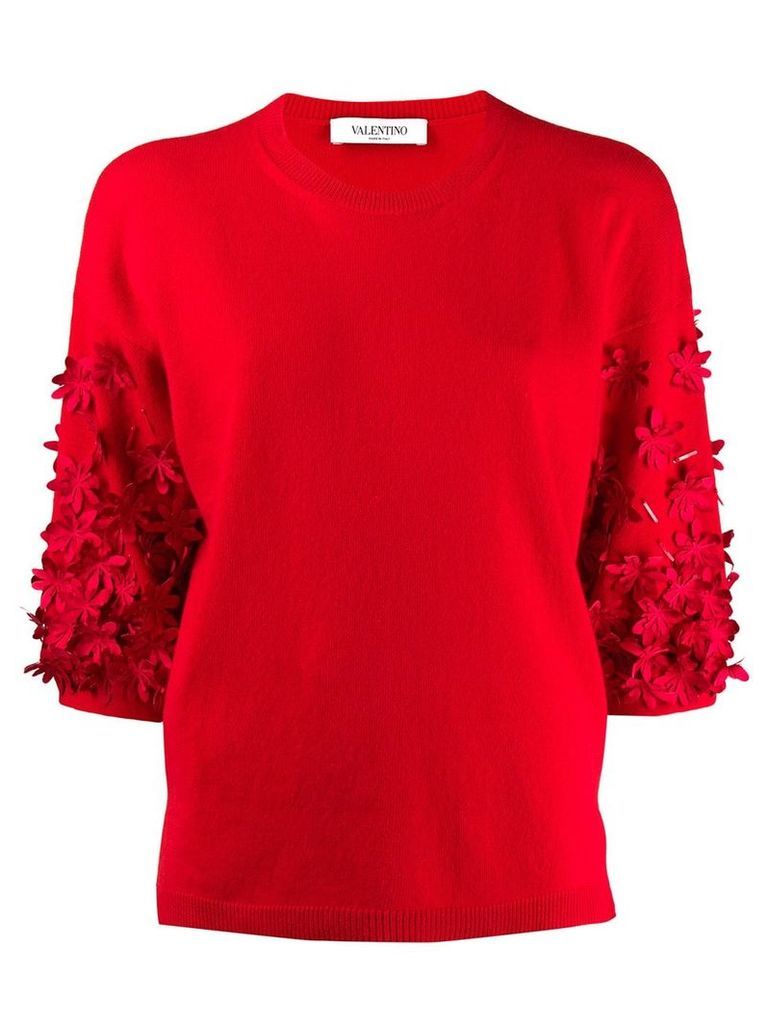 Valentino floral motif jumper - Red