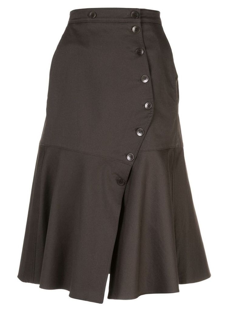 Tibi Dominic button flared skirt - Brown