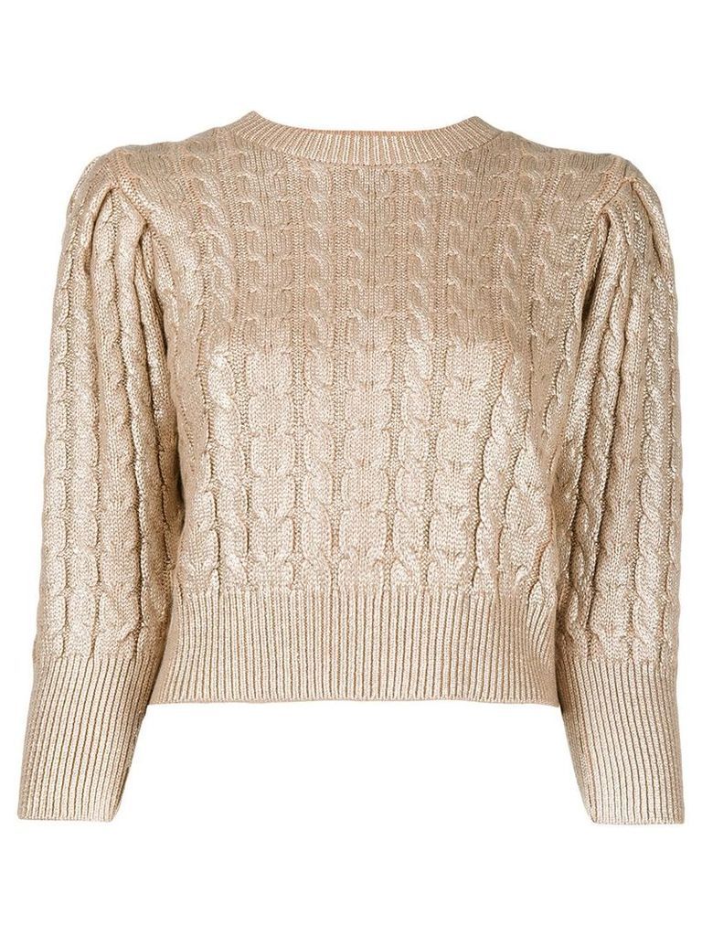 MSGM metallic cable knit sweater - GOLD
