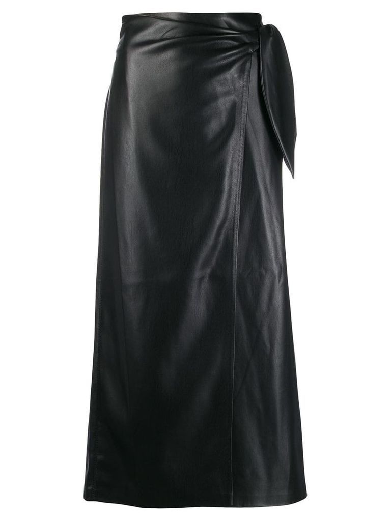 Nanushka Amas vegan leather sarong skirt - Black