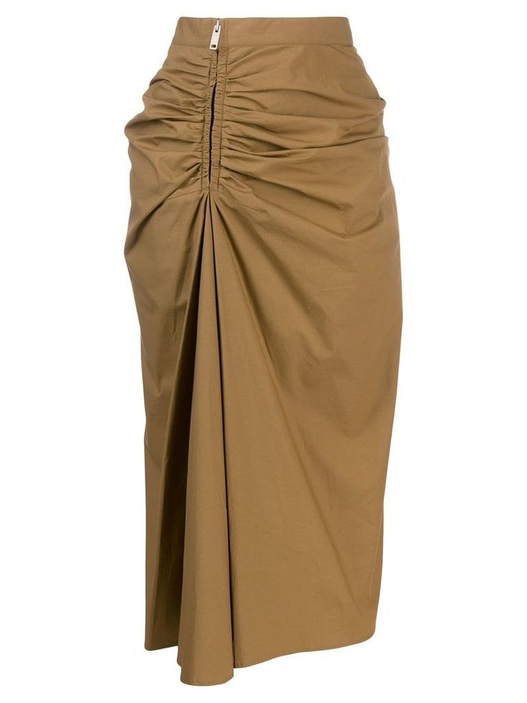 Givenchy ruched midi skirt - Brown