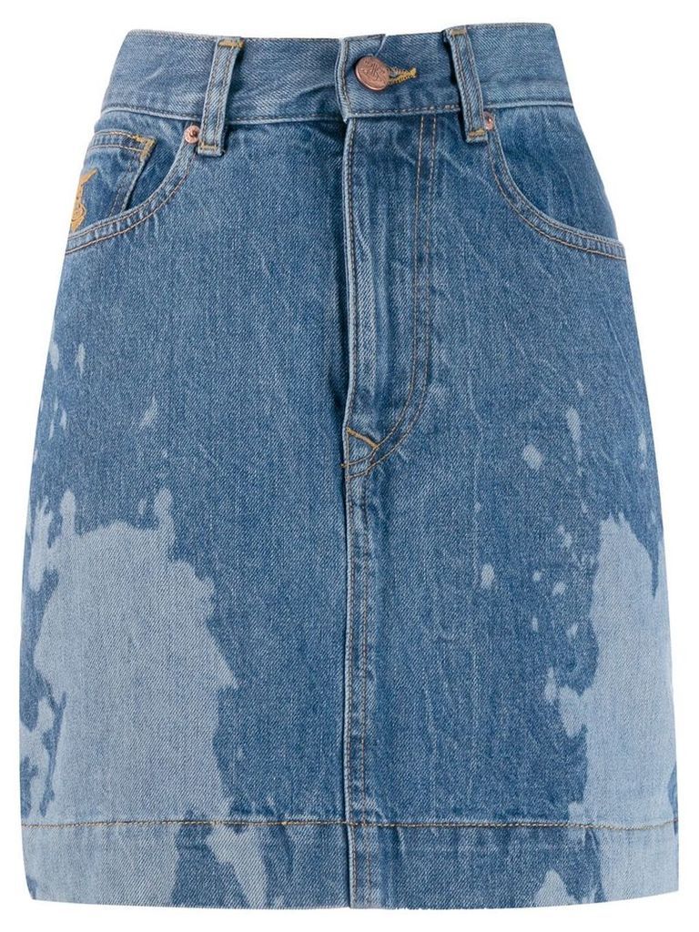 Vivienne Westwood Anglomania bleached effect mini skirt - Blue
