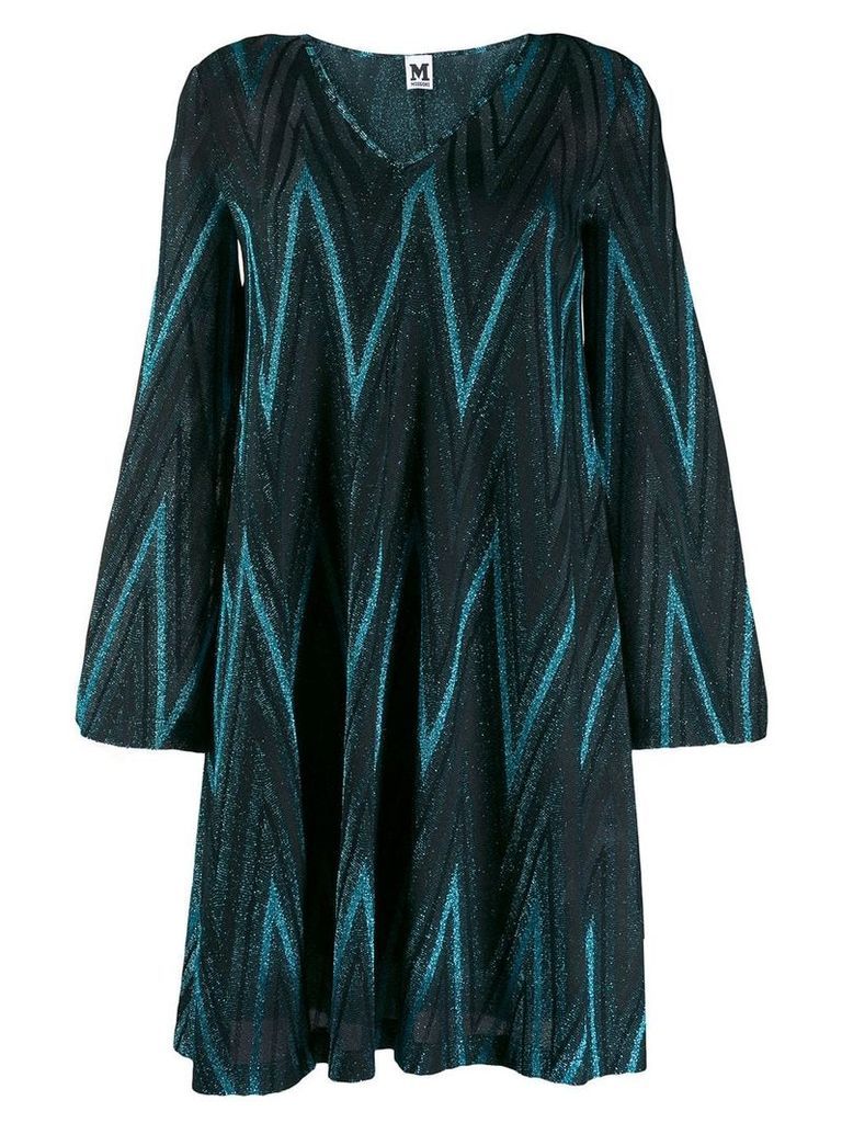 M Missoni zig-zag pattern short dress - Blue