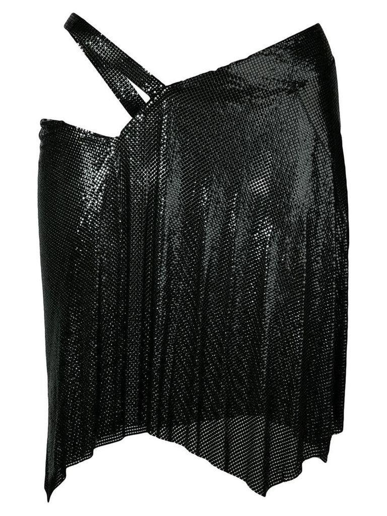 Fannie Schiavoni wrap-design chainmail skirt - Black