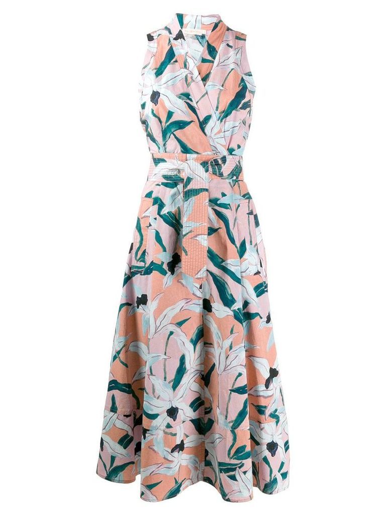 Tory Burch floral print midi dress - PINK