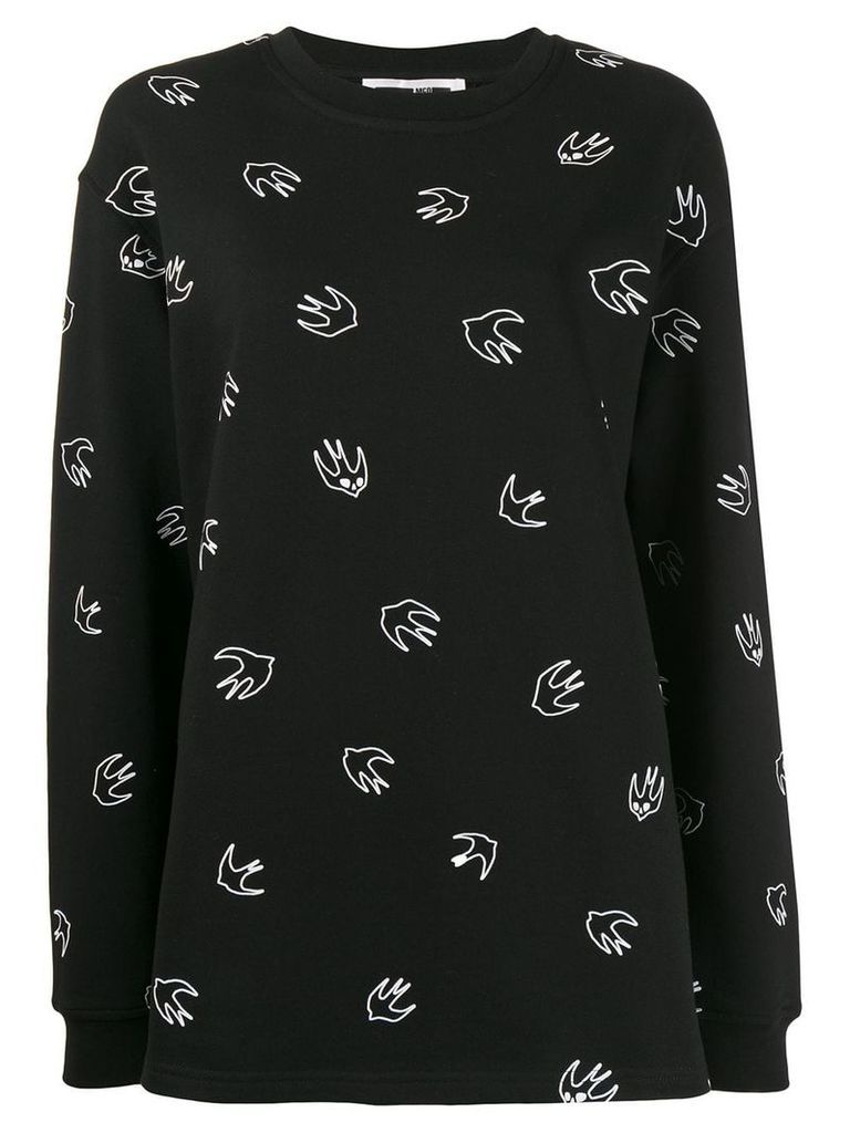 McQ Alexander McQueen bird print sweater - Black