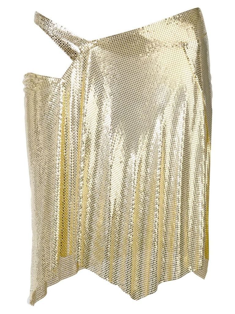 Fannie Schiavoni wrap-design chainmail skirt - GOLD