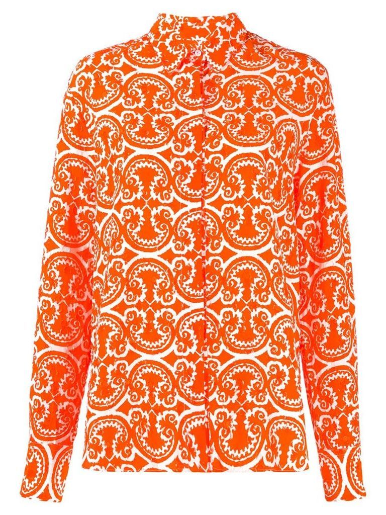 Jil Sander printed button down shirt - ORANGE